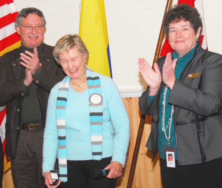 With Poulsbo Mayor Becky Erickson at a Friday morning Rotary Club breakfast, honoring longtime community champion Ardis Morrow for her remarkable contributions.