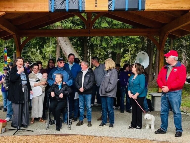 Attending the Rotary Morrow Park dedication, honoring Ardis Morrow and Rand Hillier